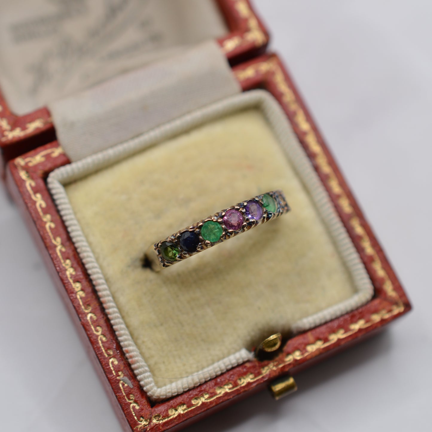1980s Vintage 9ct White Gold ‘DEAREST’ Acrostic Half-Eternity Ring