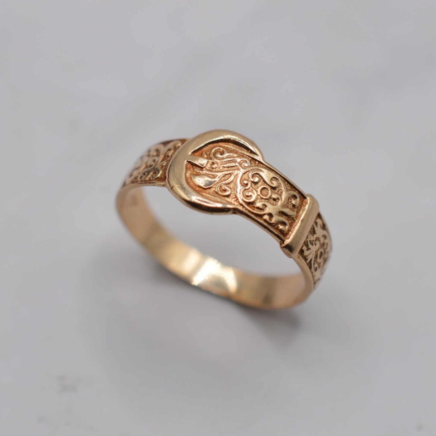 1970s Vintage 9ct Gold Buckle Ring