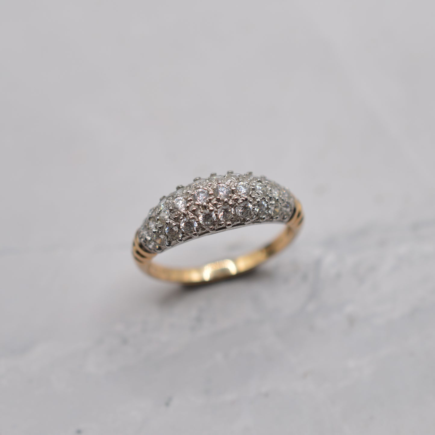 Chunky 9ct Gold Cubic Zirconia Dome Ring