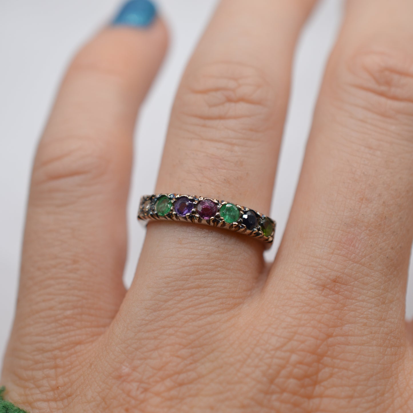 1980s Vintage 9ct White Gold ‘DEAREST’ Acrostic Half-Eternity Ring