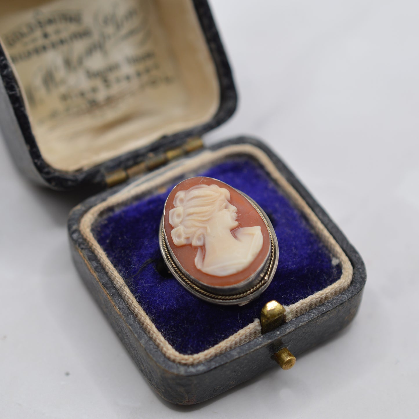 Vintage Sterling Silver Shell Cameo Brooch/Pendant