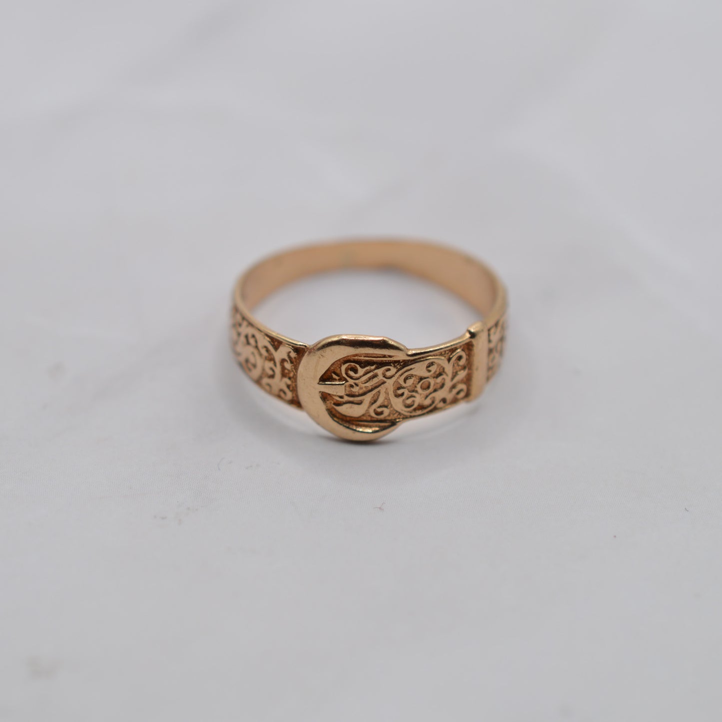 1970s Vintage 9ct Gold Buckle Ring