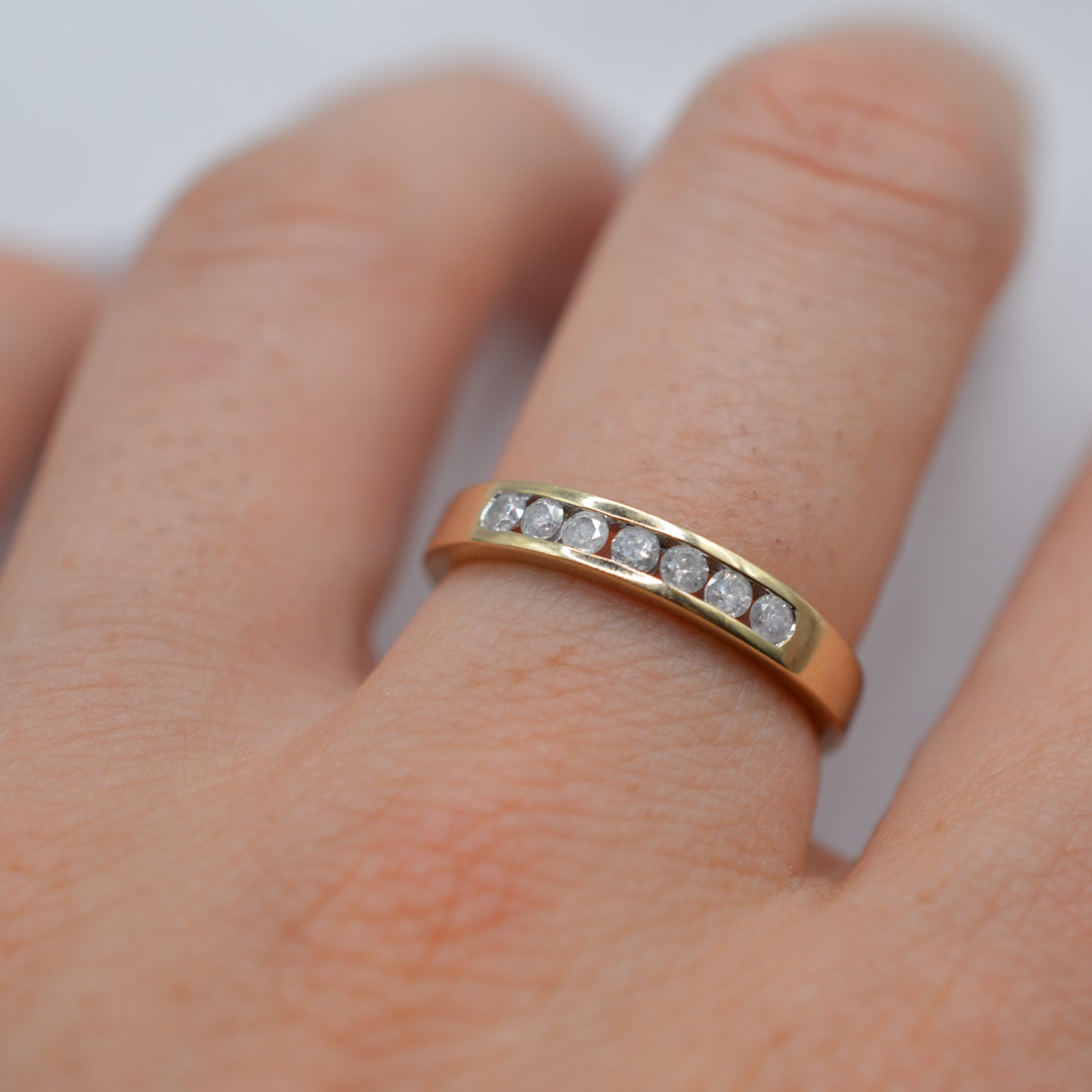 Y2K 9ct Gold Diamond Half-Eternity Ring