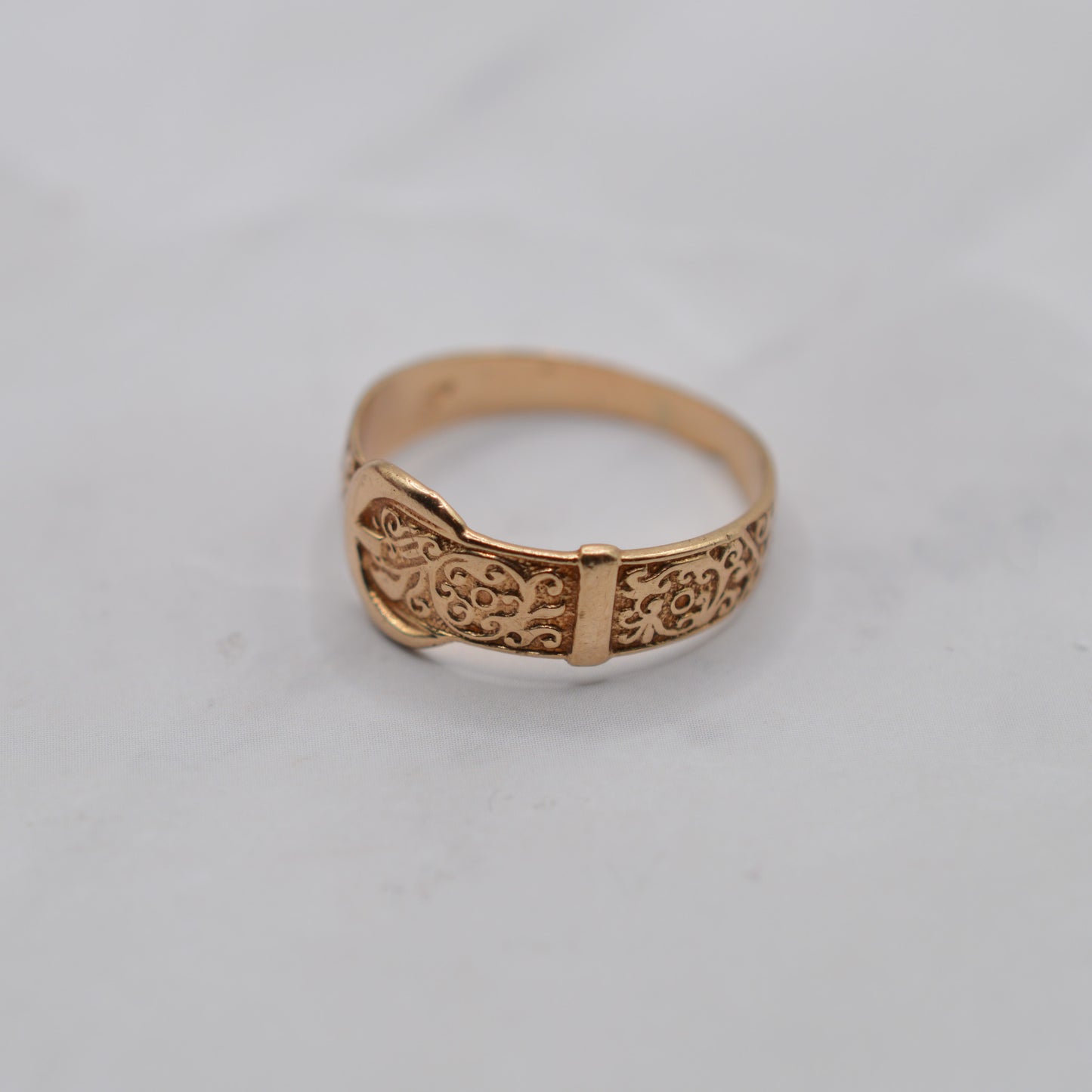 1970s Vintage 9ct Gold Buckle Ring