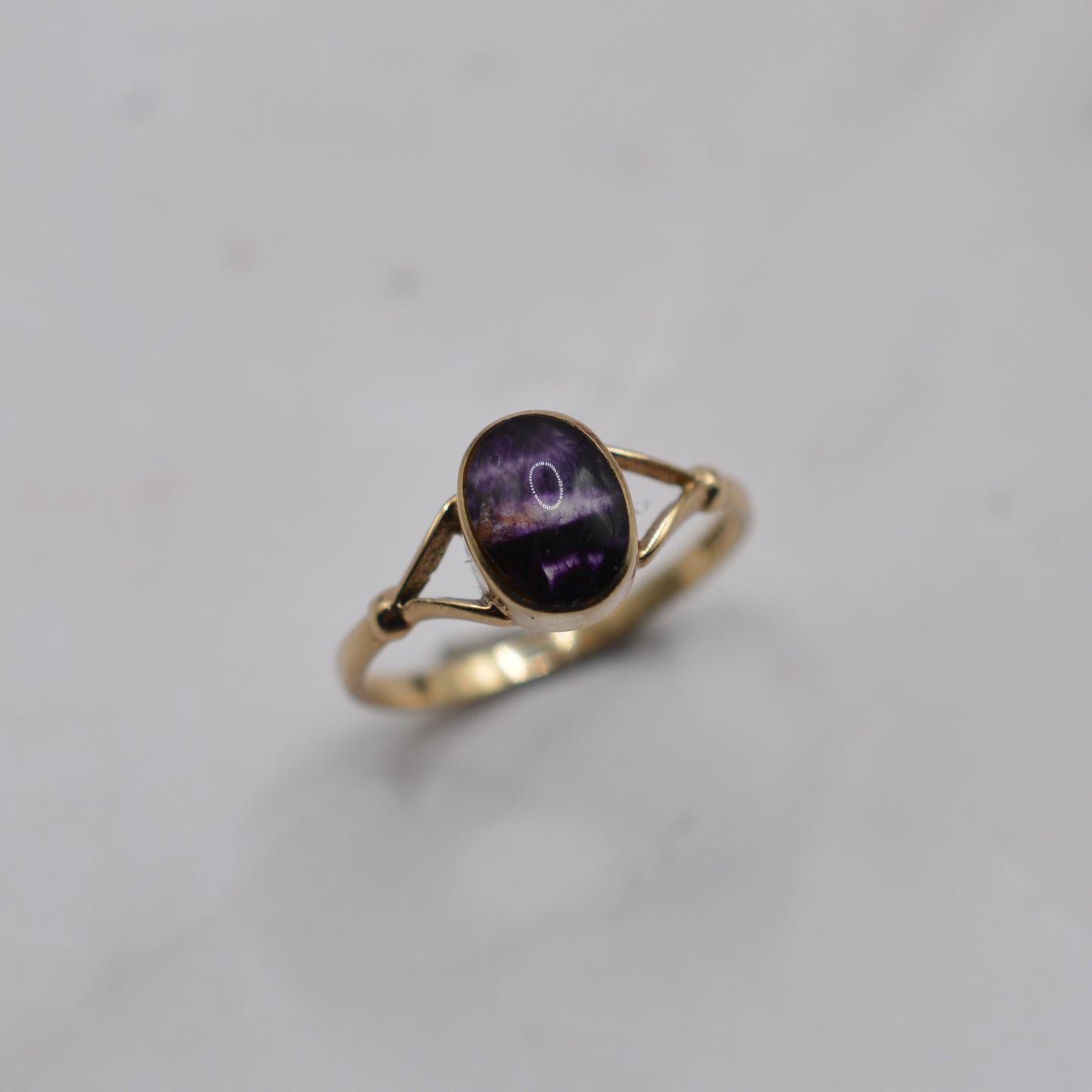 1990s 9ct Gold Blue John Ring