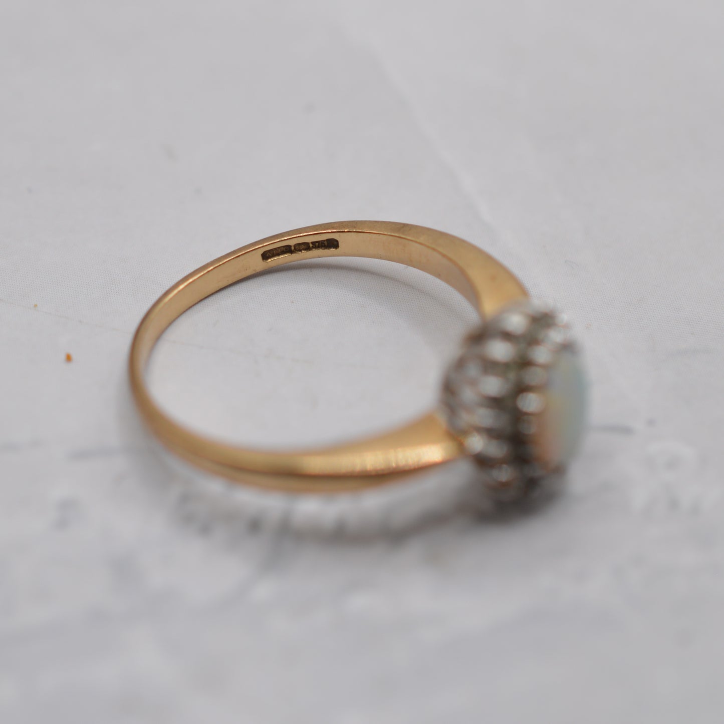 9ct Gold Opal & Diamond Cluster Ring