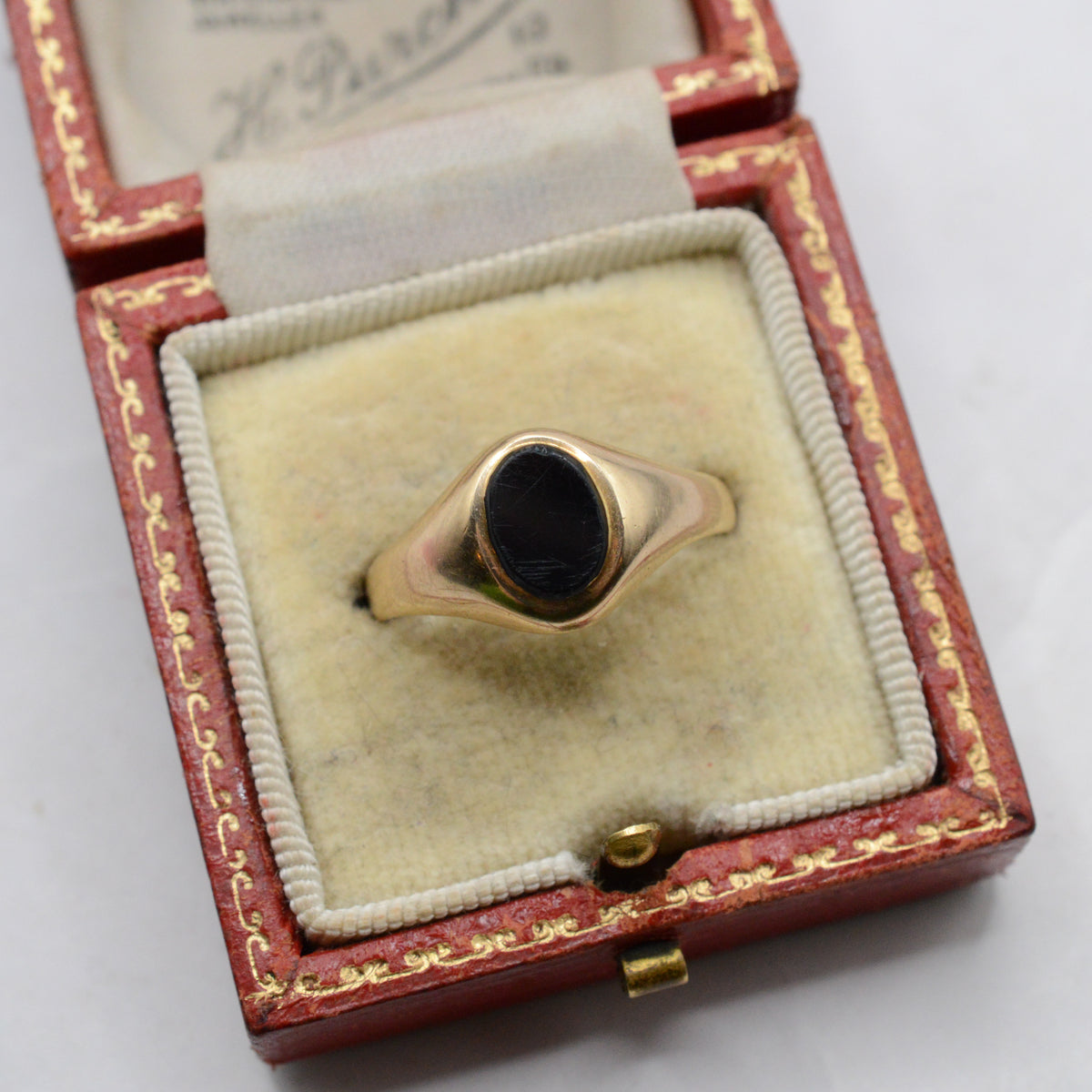 1980s 9ct Gold Onyx Signet Ring