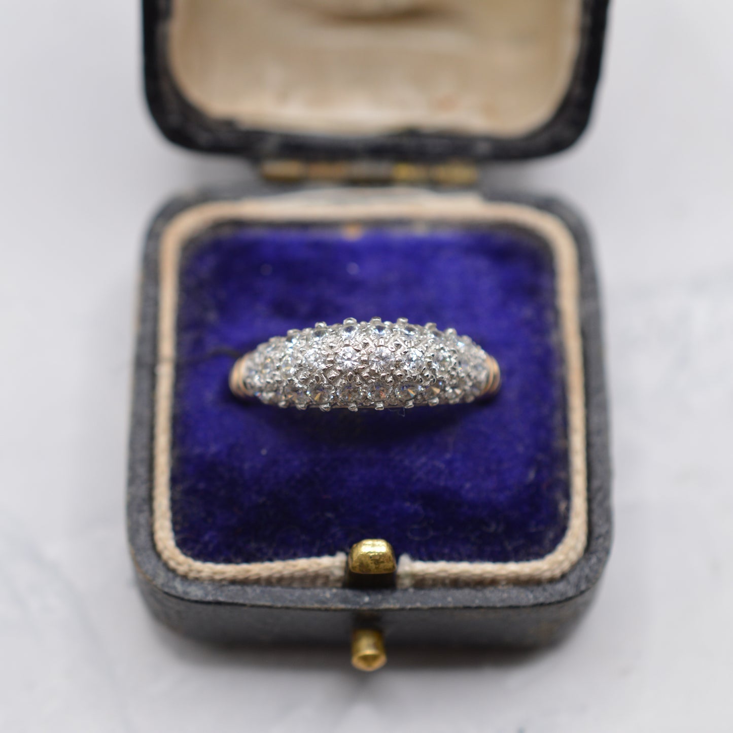Chunky 9ct Gold Cubic Zirconia Dome Ring