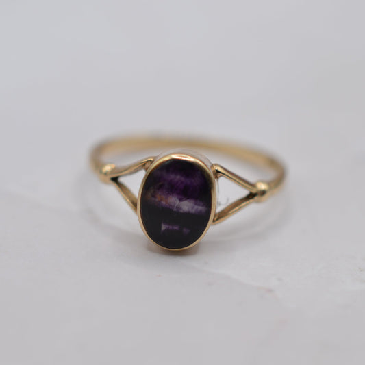 1990s 9ct Gold Blue John Ring