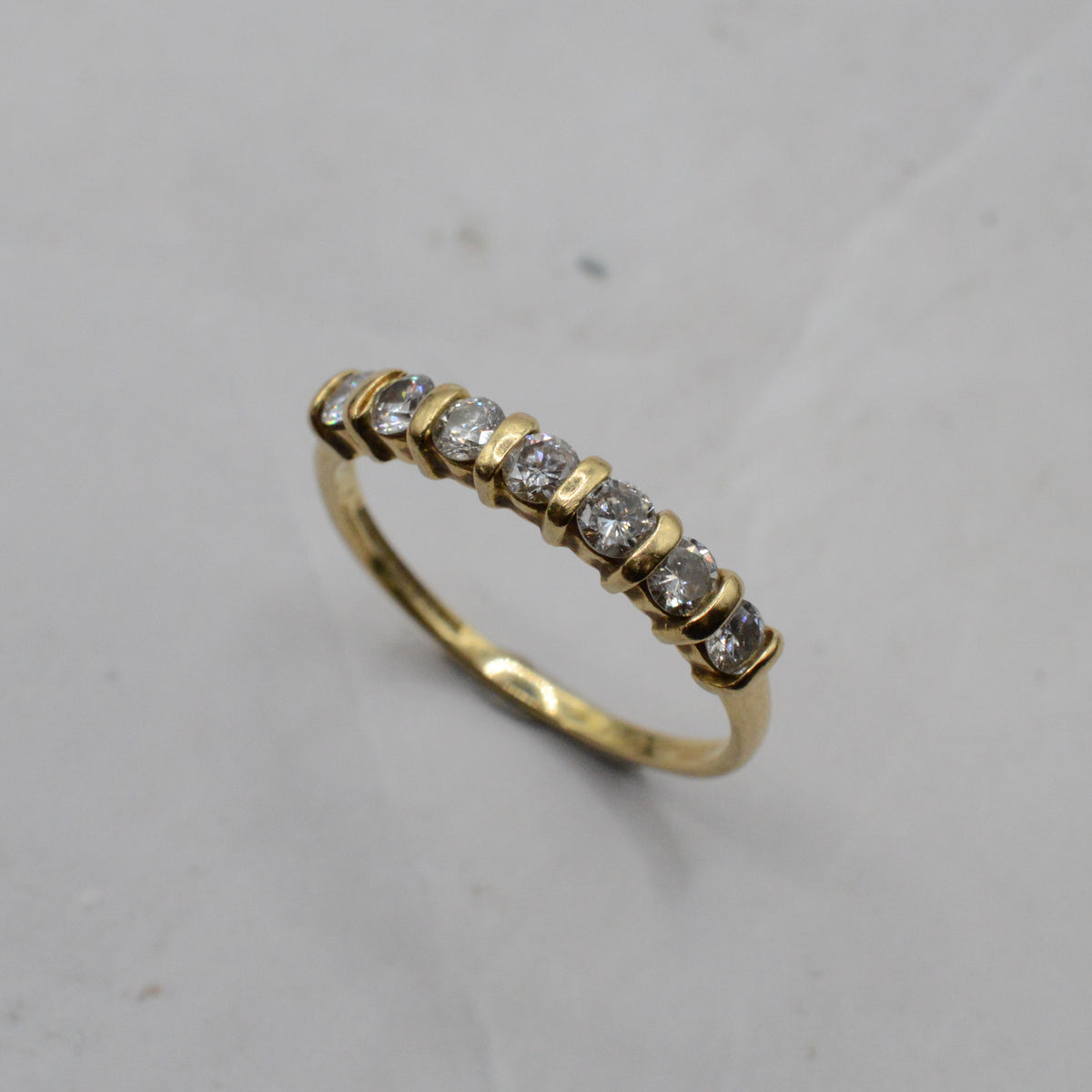 1990s 18ct Gold 0.50ct Diamond Half-Eternity Ring