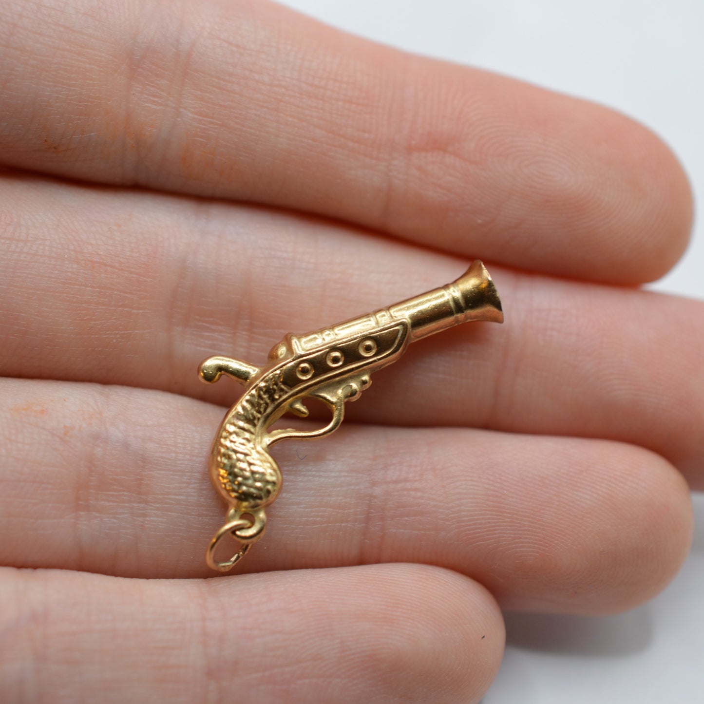 1970s Vintage 9ct Gold Pistol Gun Charm