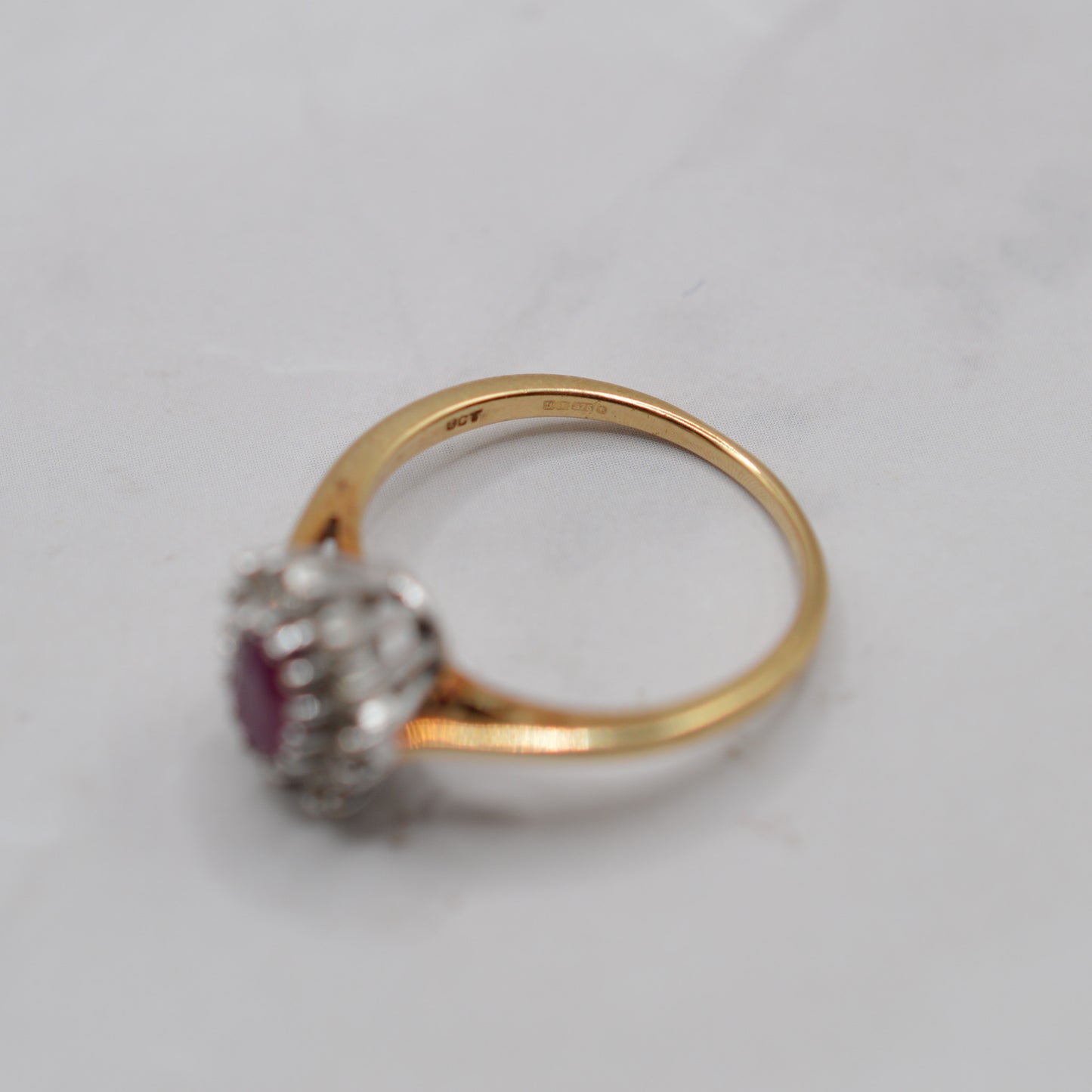 9ct Gold Ruby & Diamond Cluster Ring