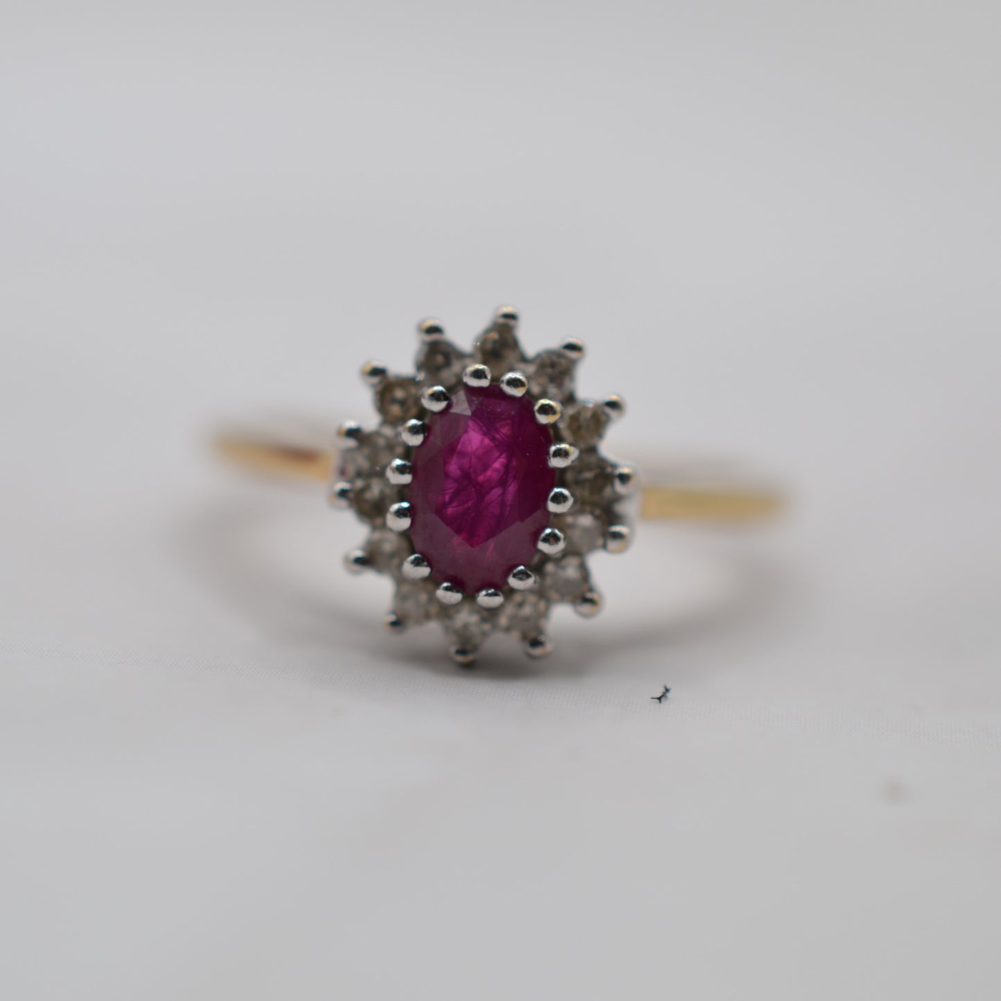 9ct Gold Ruby & Diamond Cluster Ring