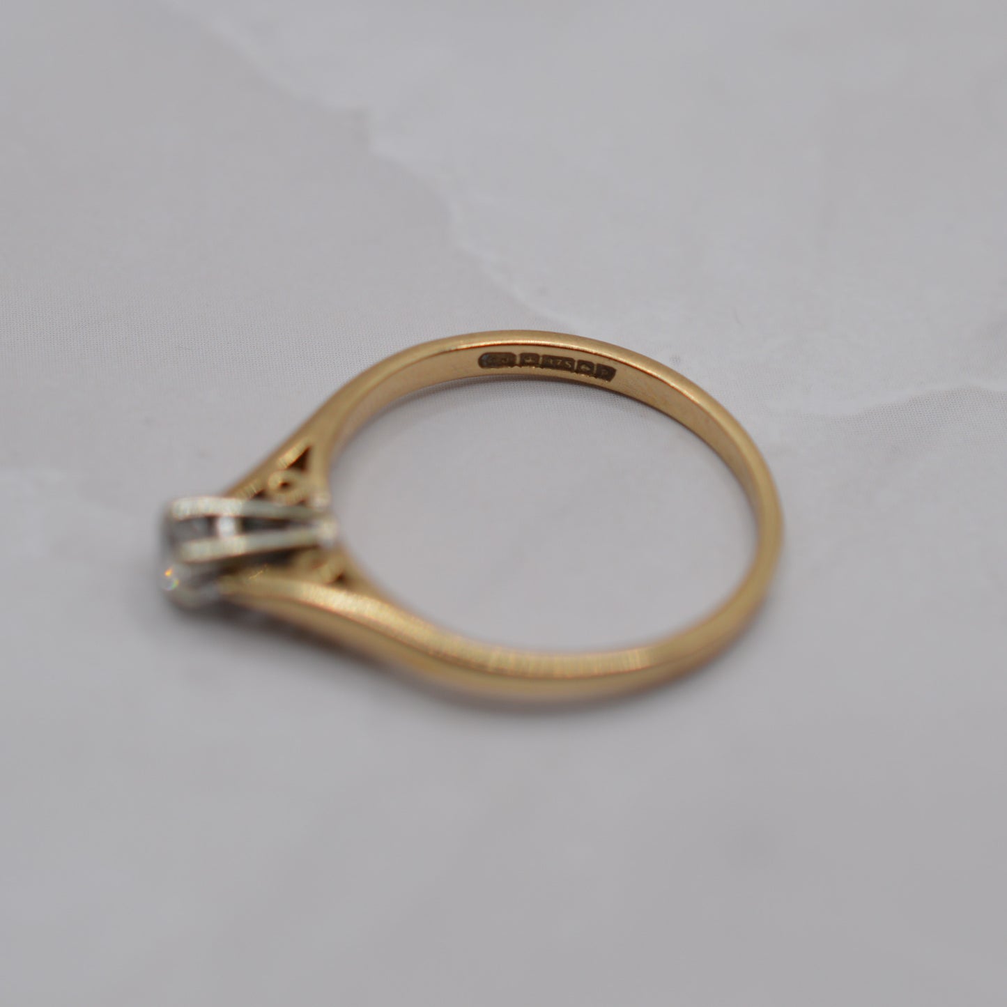 1980s Vintage 9ct Gold Diamond Solitaire Ring
