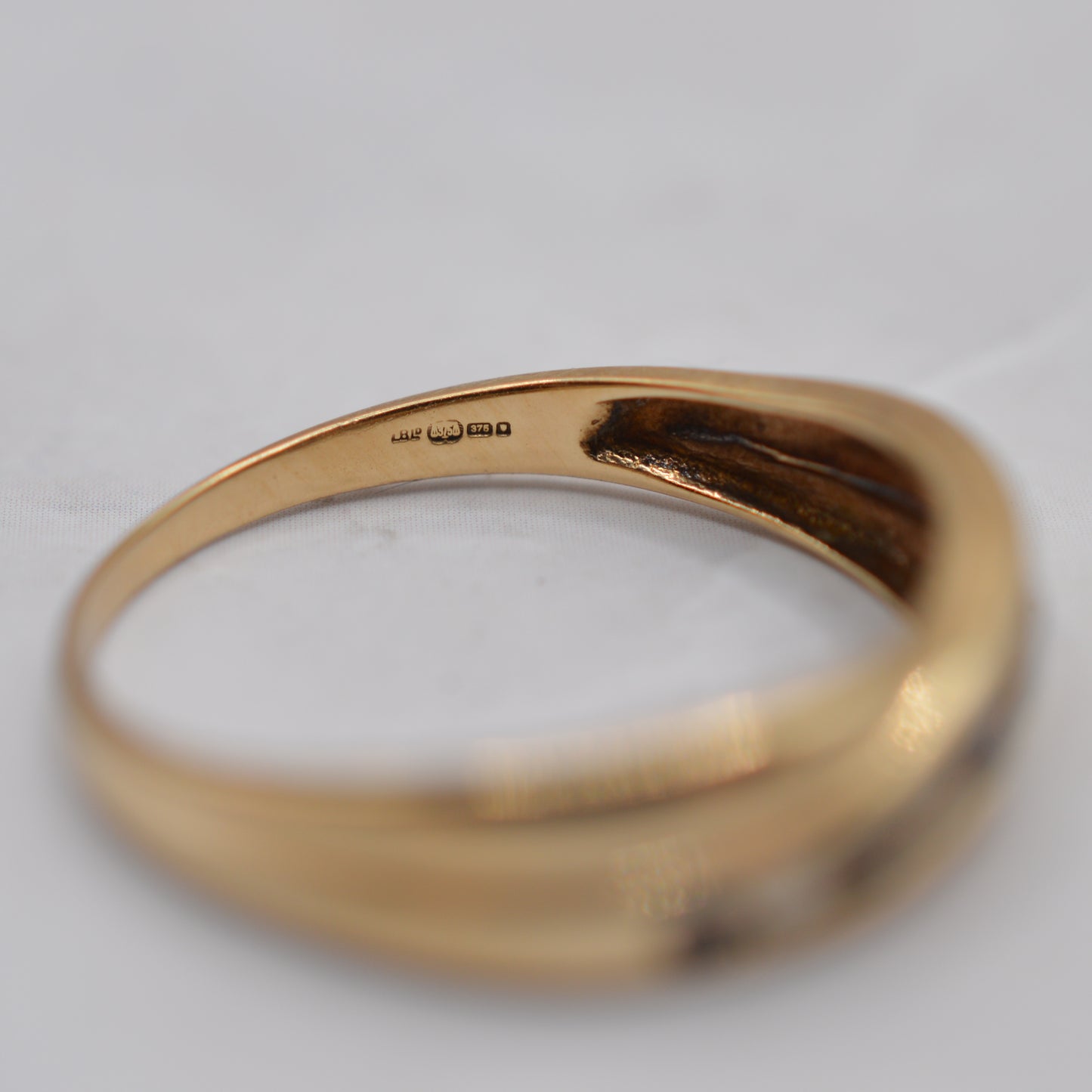 9ct Gold Sapphire & Diamond Crossover Half-Eternity Ring