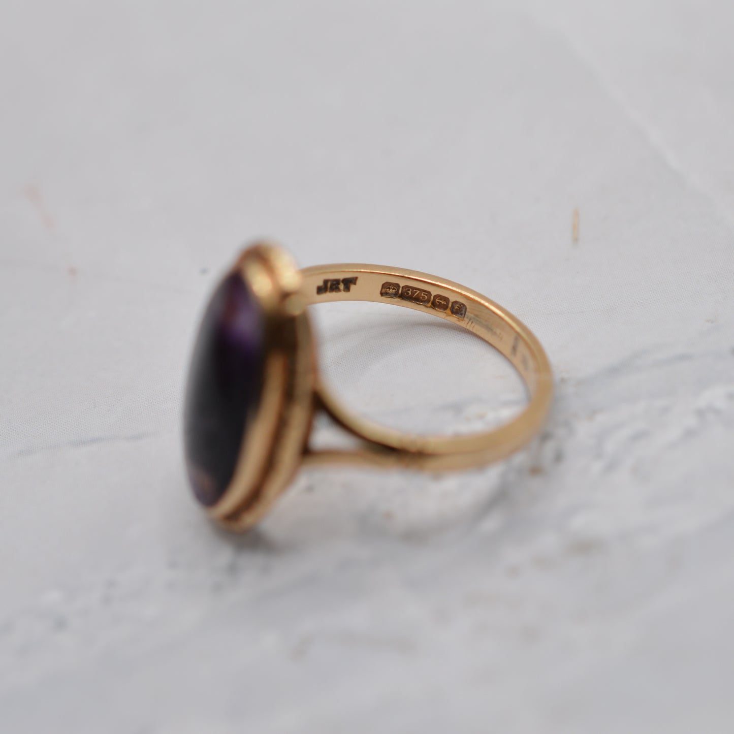 1970s Vintage 9ct Gold Blue John Ring