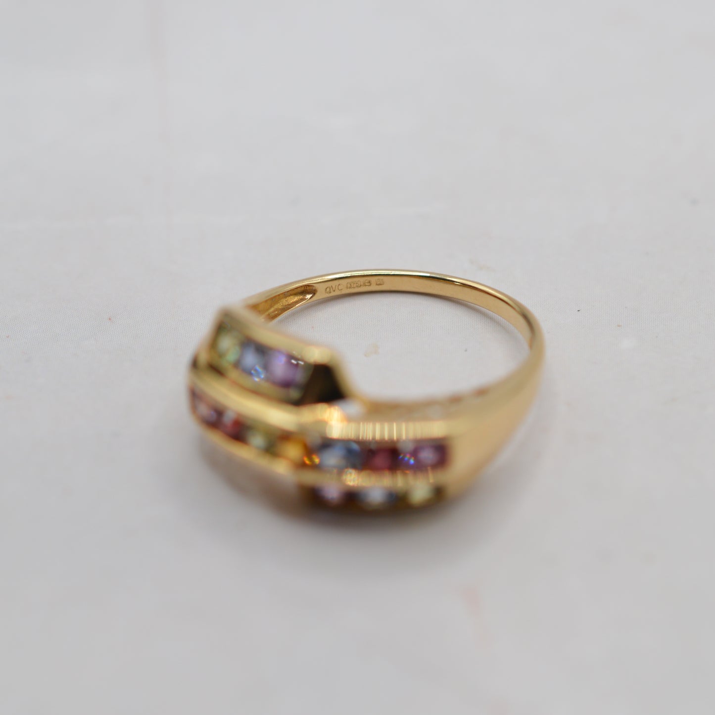 Y2K Chunky 9ct Gold Sapphire & Ruby Ring