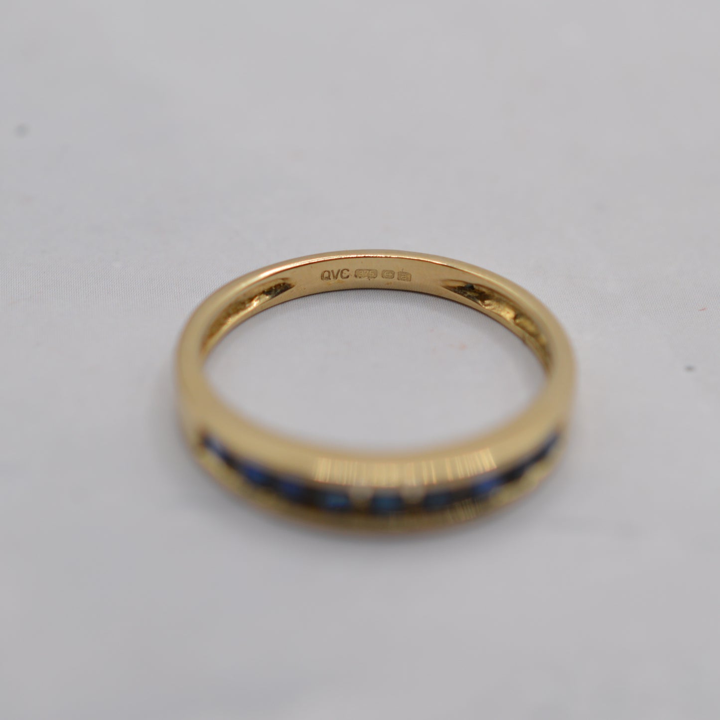Y2K 9ct Gold Sapphire Half-Eternity Ring