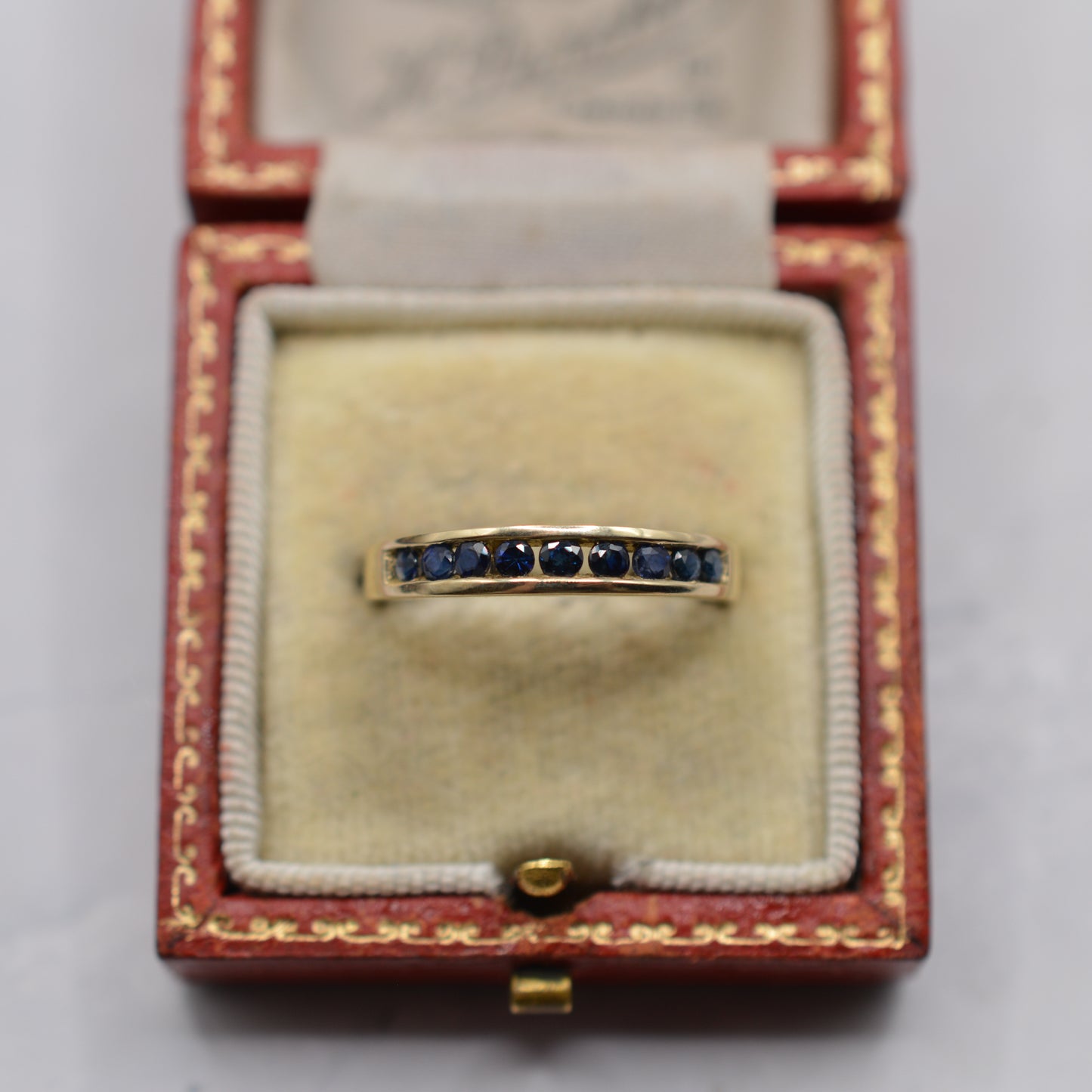 Y2K 9ct Gold Sapphire Half-Eternity Ring