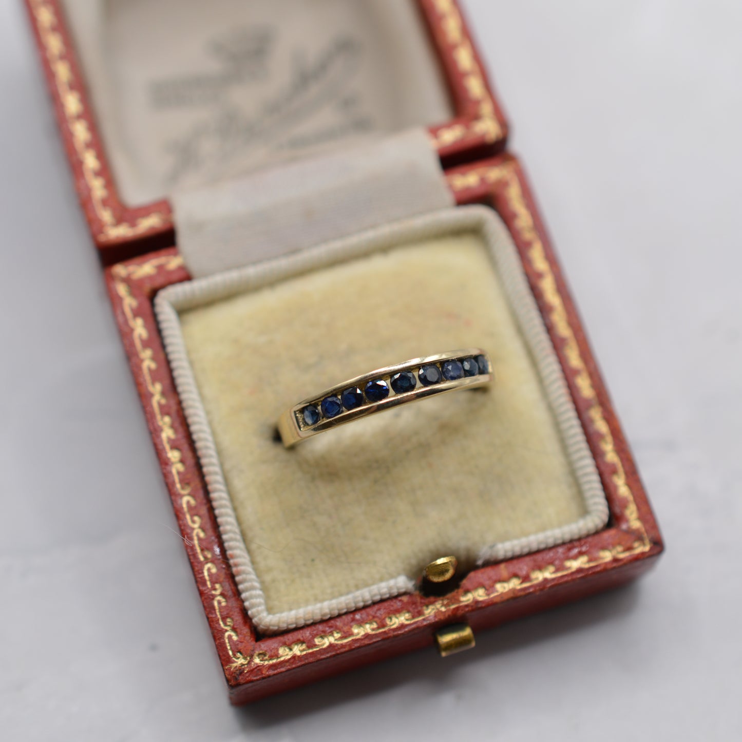 Y2K 9ct Gold Sapphire Half-Eternity Ring