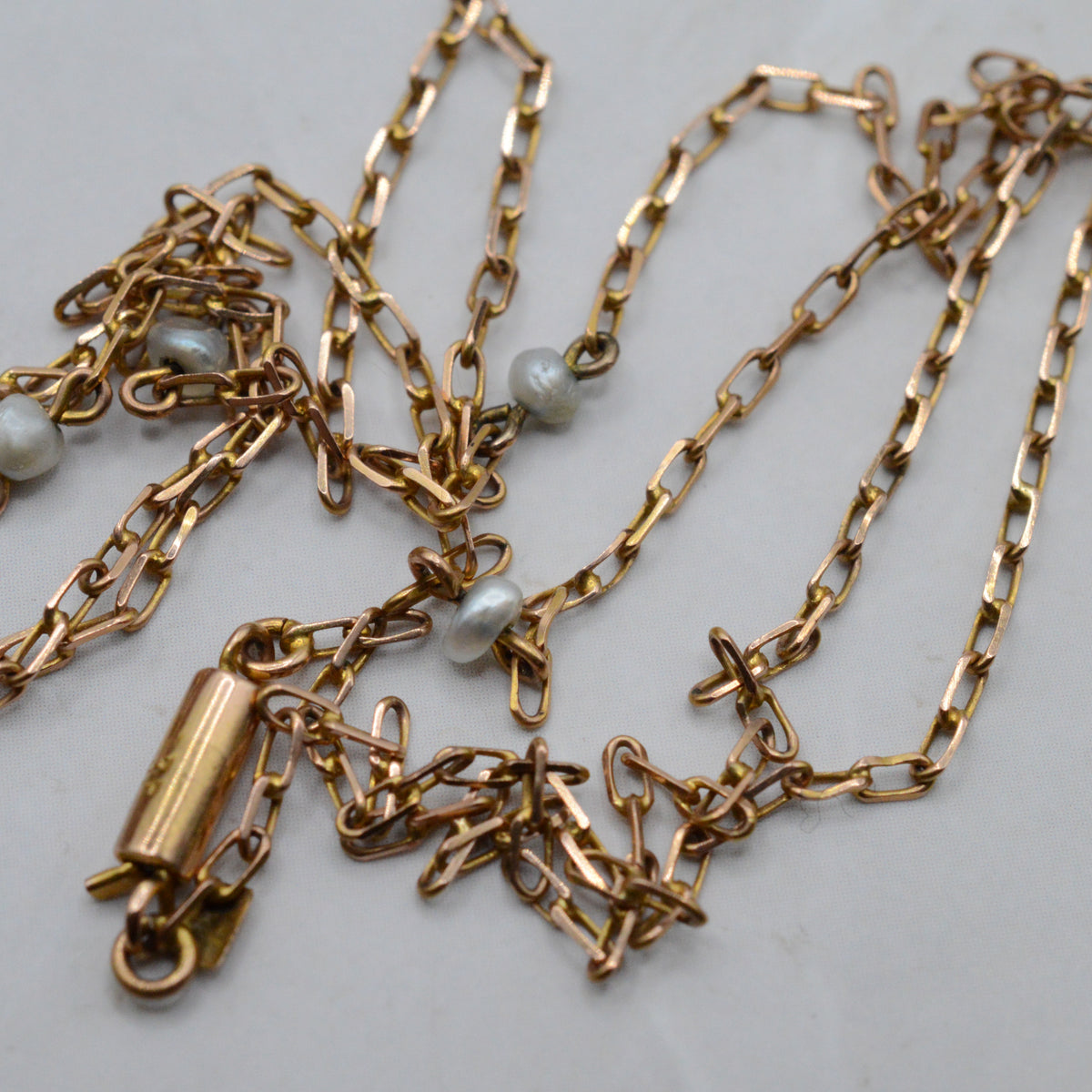 Large Antique Edwardian 9ct Gold Sapphire & Pearl Floral Pendant Necklace