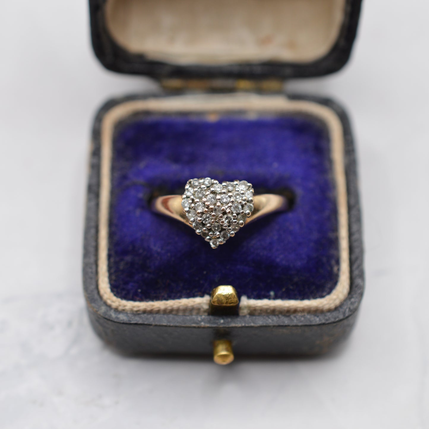 9ct Gold Diamond Heart Cluster Ring