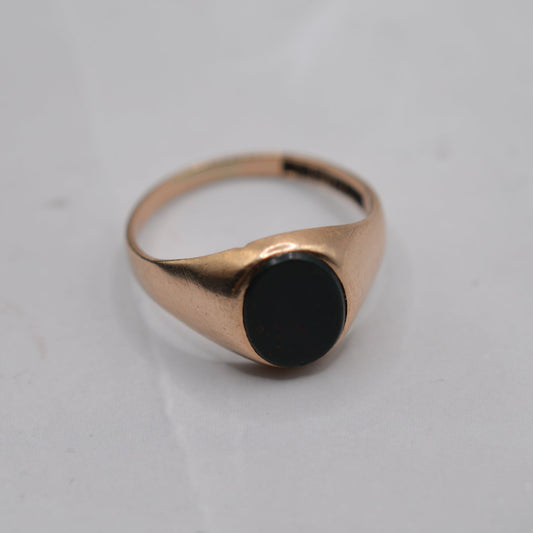 1970s Vintage 9ct Gold Onyx Signet Ring