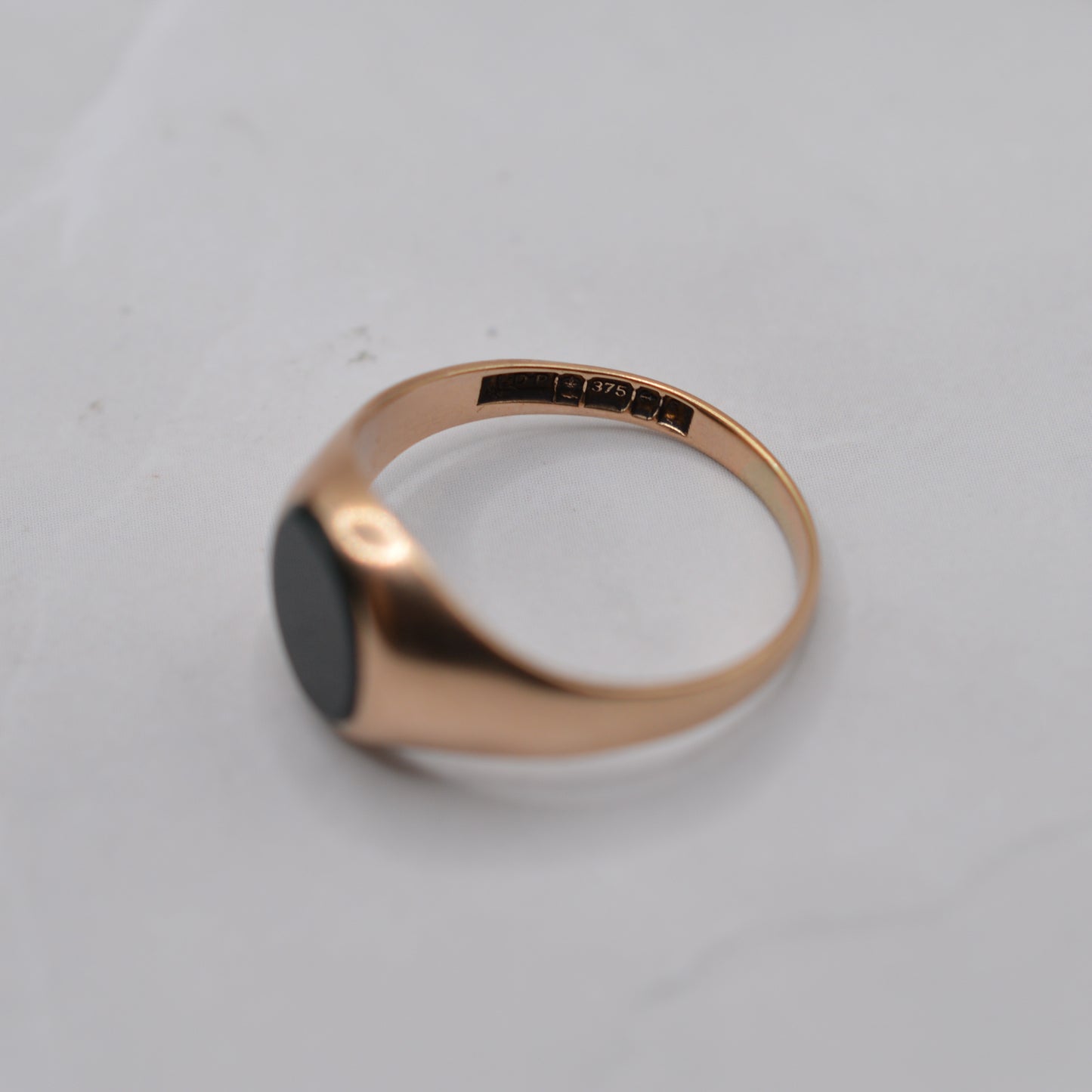 1970s Vintage 9ct Gold Onyx Signet Ring
