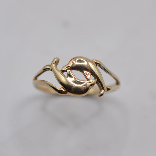 Y2K-Era 9ct Gold Dolphin Ring