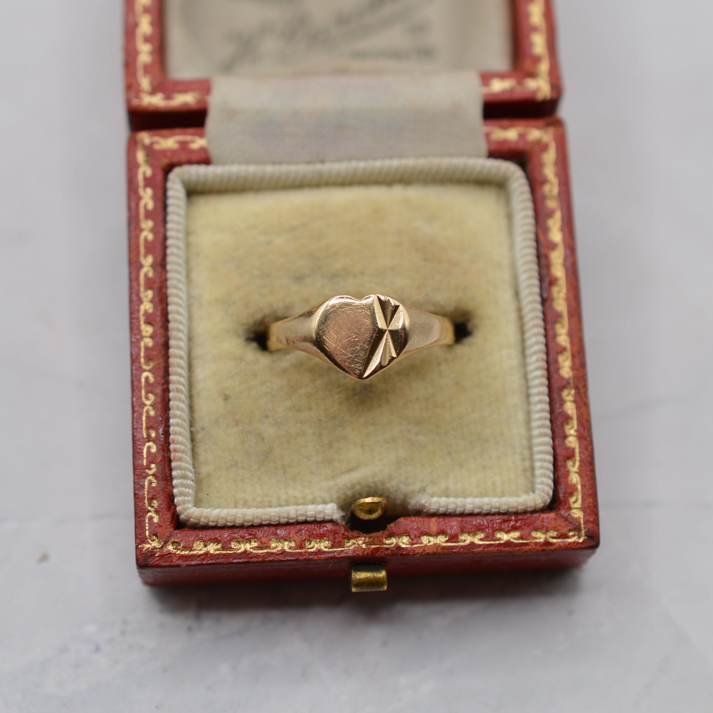 1980s 9ct Gold Heart Signet Ring