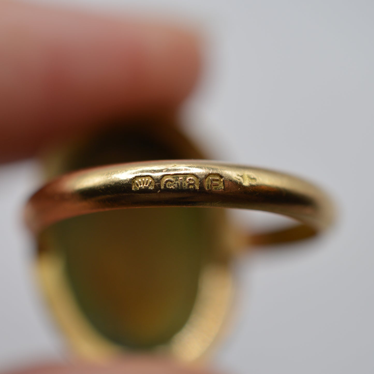 *RESERVED* Antique 18ct Gold Saint Fabiola Enamel Portrait Ring