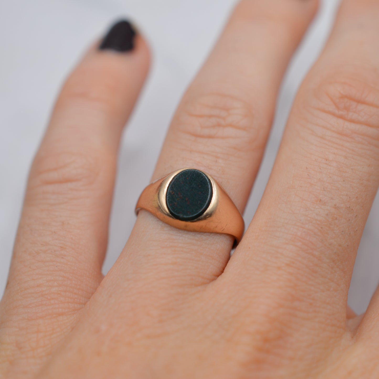 1970s Vintage 9ct Gold Onyx Signet Ring