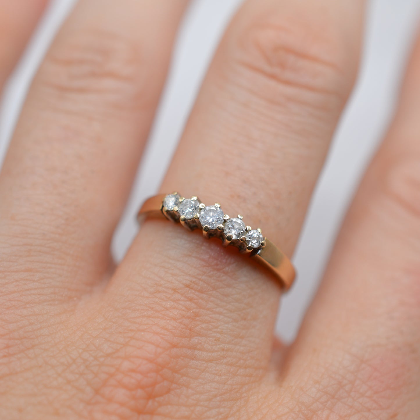 9ct Gold 0.25ct Diamond Five-Stone Ring