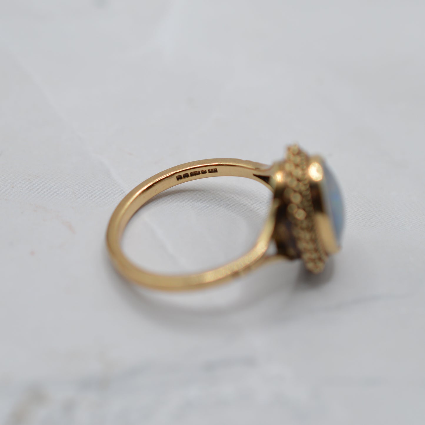 Antique 1913 Edwardian 9ct Gold Agate Cameo Ring