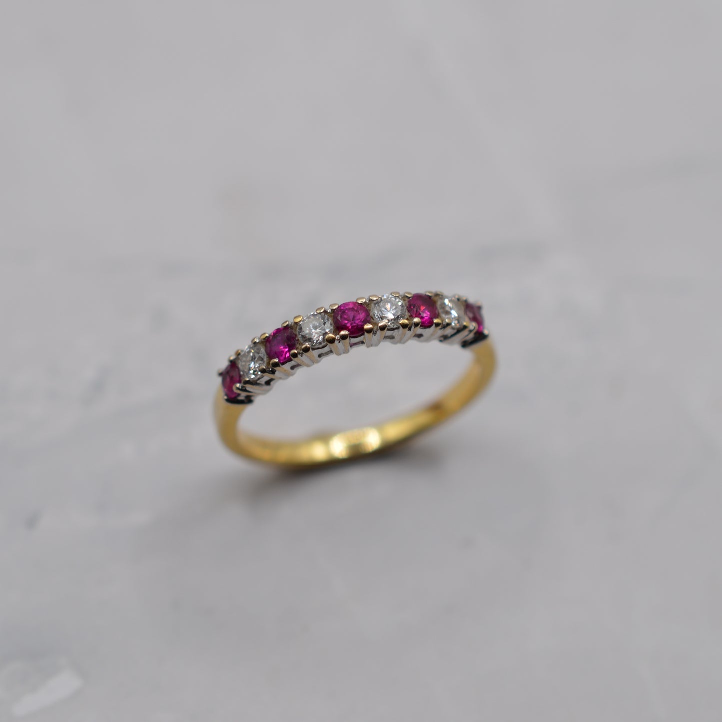 18ct Gold Ruby & Diamond Half-Eternity Ring