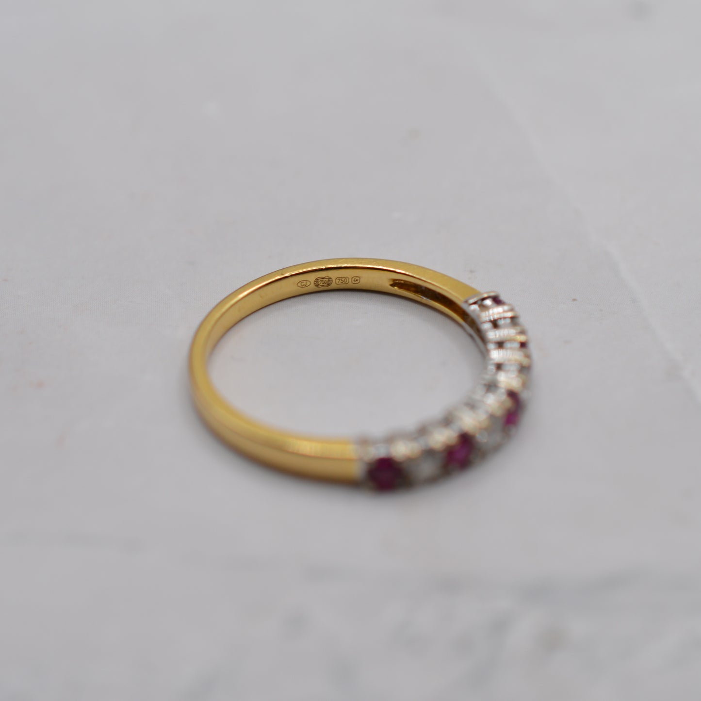18ct Gold Ruby & Diamond Half-Eternity Ring