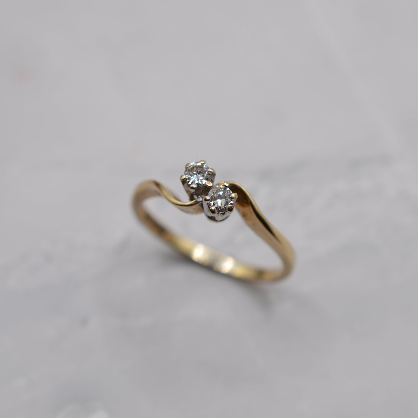 1980s 9ct Gold Diamond Toi-et-Moi Ring