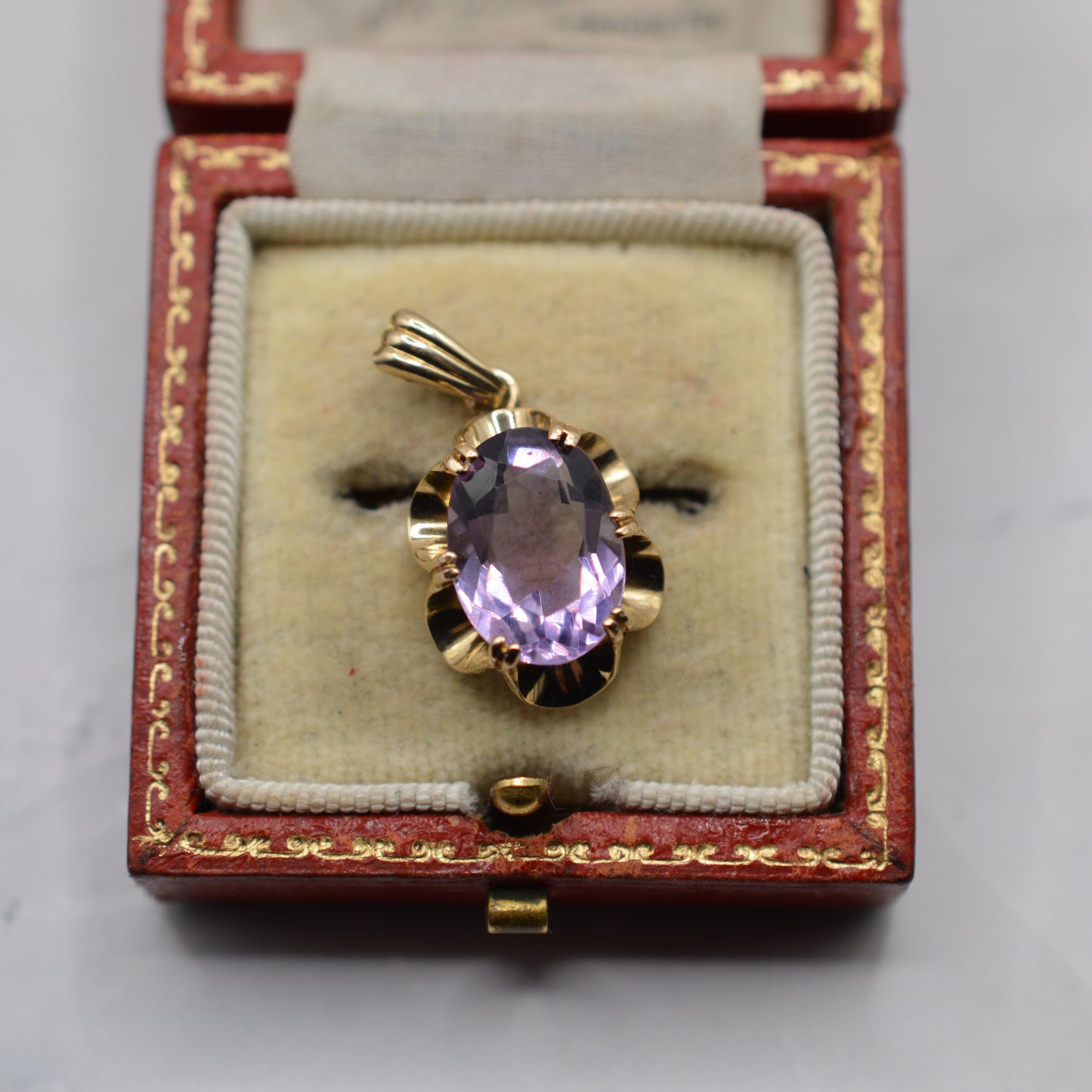 1970s Vintage 9ct Gold Amethyst Pendant