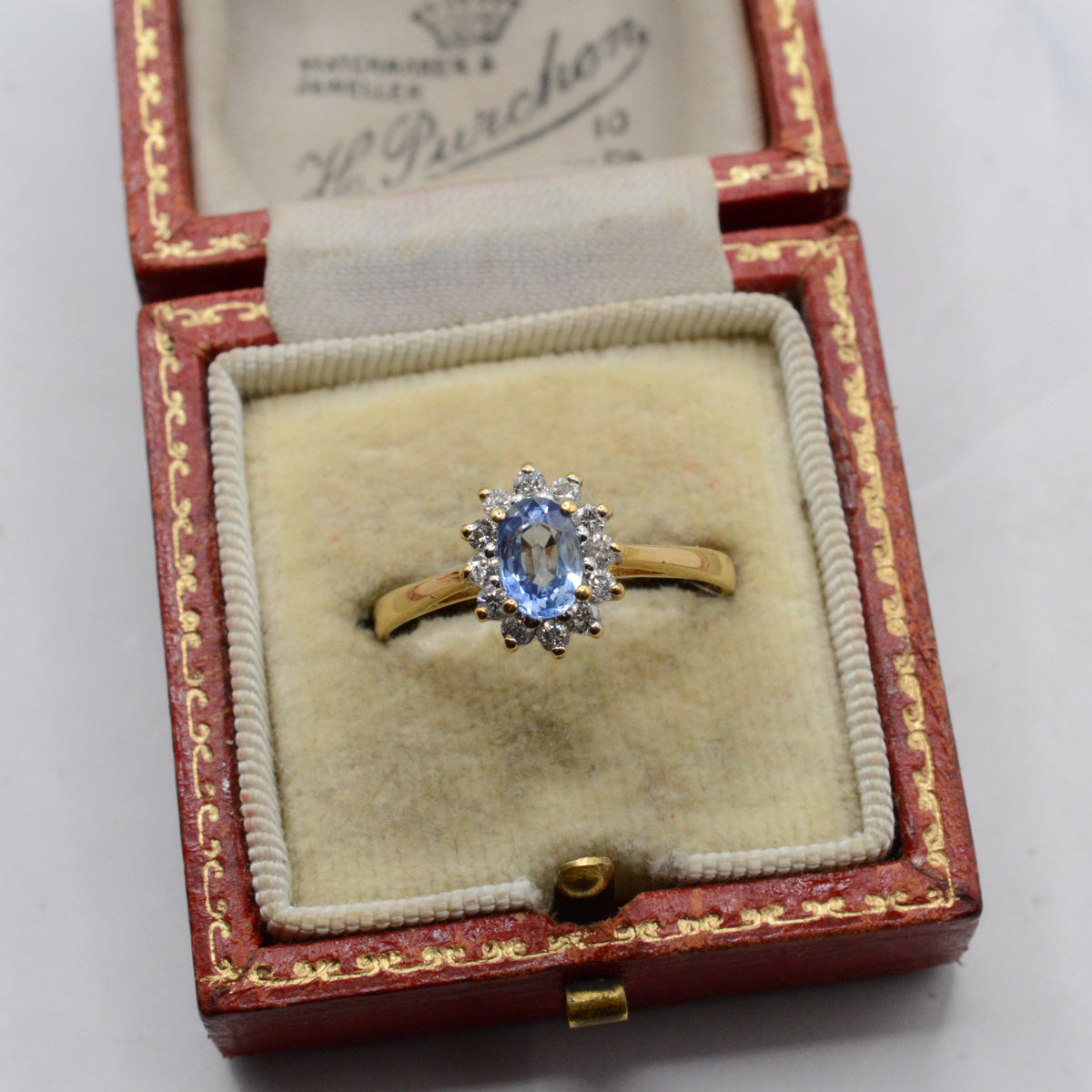 1980s 18ct Gold Sapphire & Diamond Cluster Ring