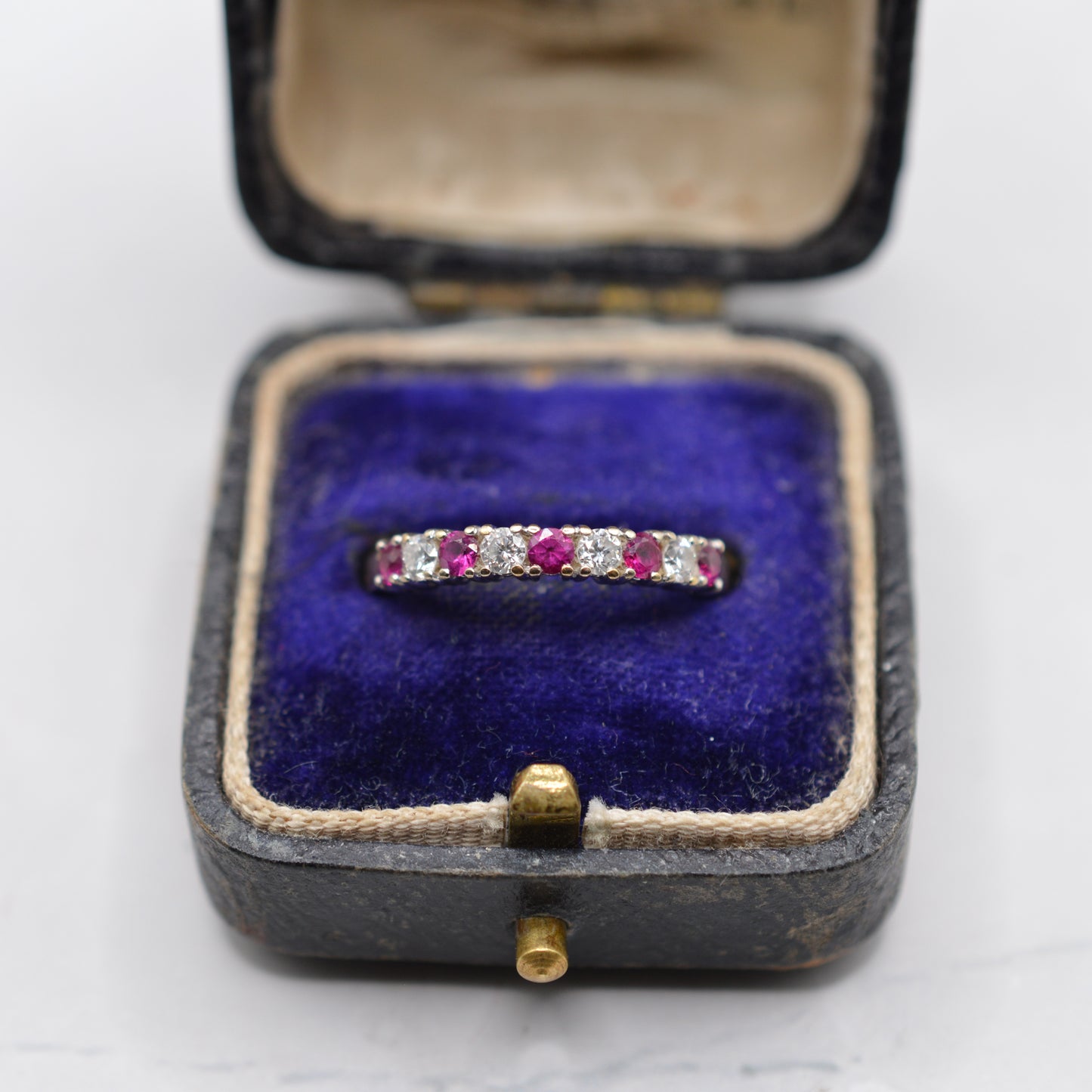 18ct Gold Ruby & Diamond Half-Eternity Ring