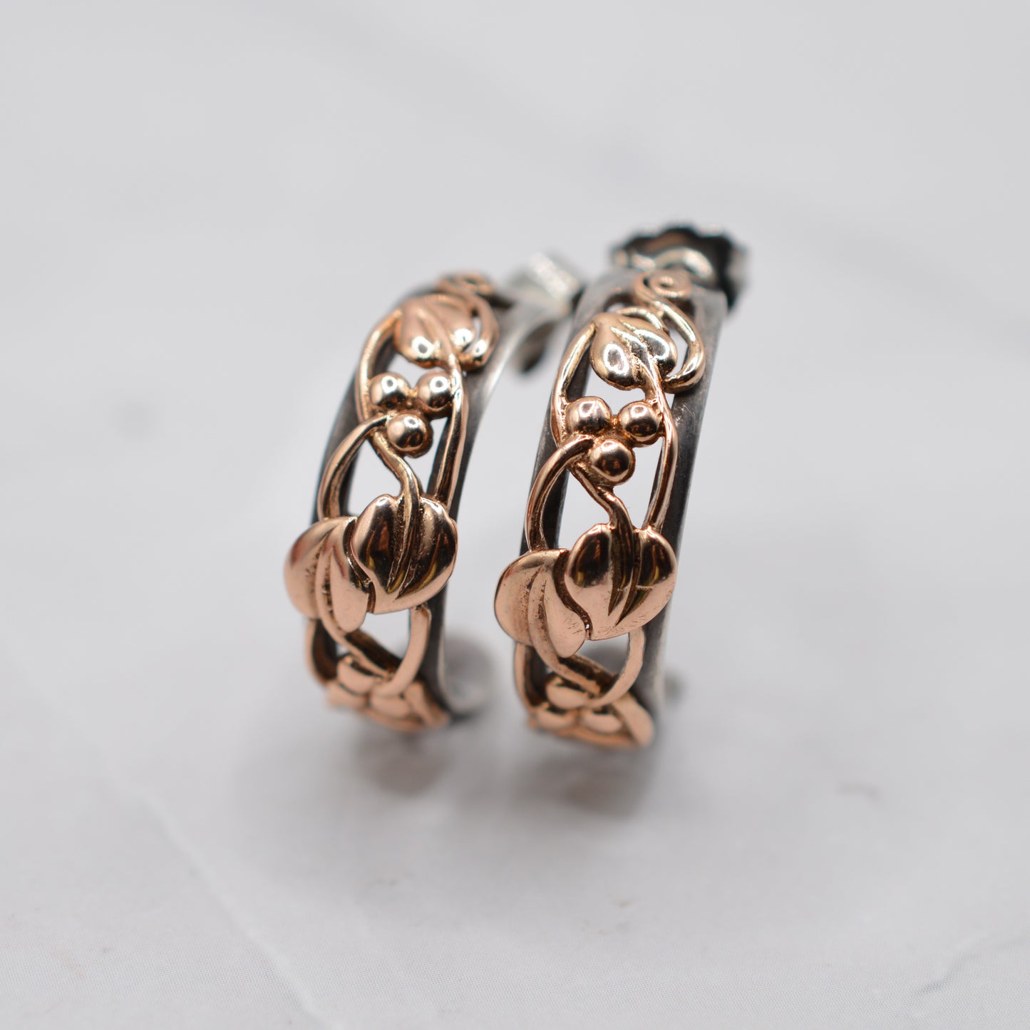1990s Clogau 9ct Gold & Silver Tree of Life Half-Hoop Earrings
