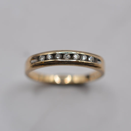 9ct Gold 0.10ct Diamond Half-Eternity Ring