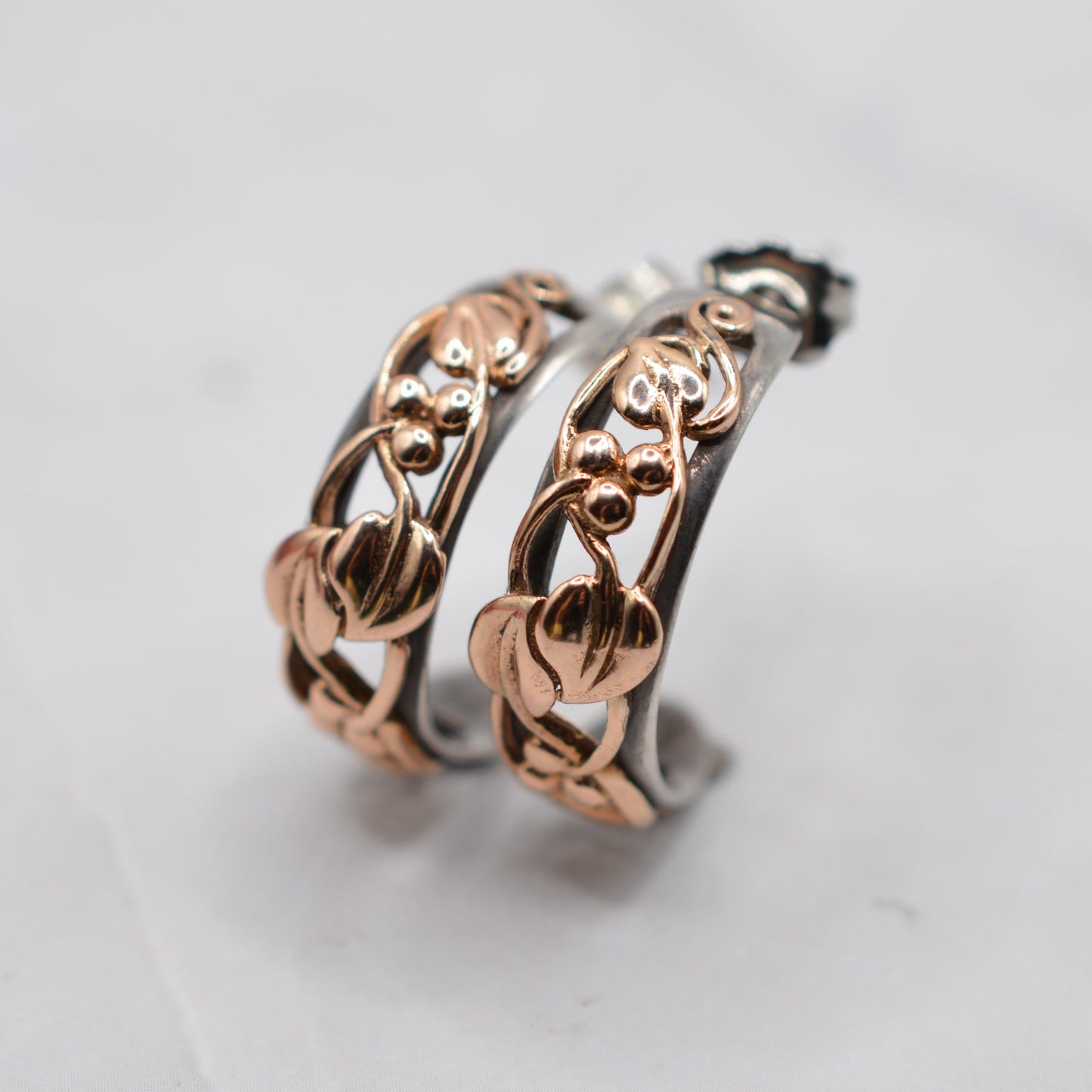 1990s Clogau 9ct Gold & Silver Tree of Life Half-Hoop Earrings