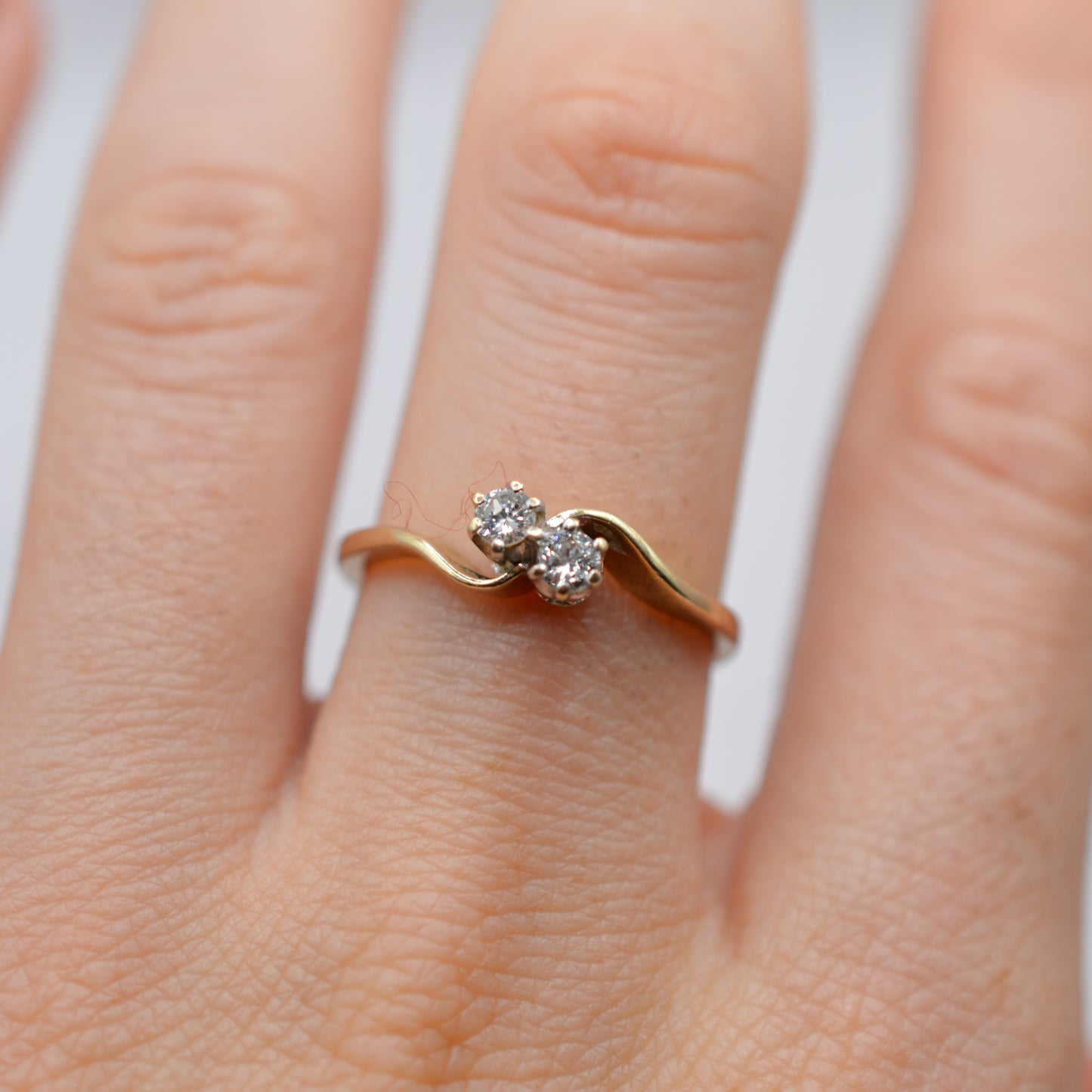 1980s 9ct Gold Diamond Toi-et-Moi Ring