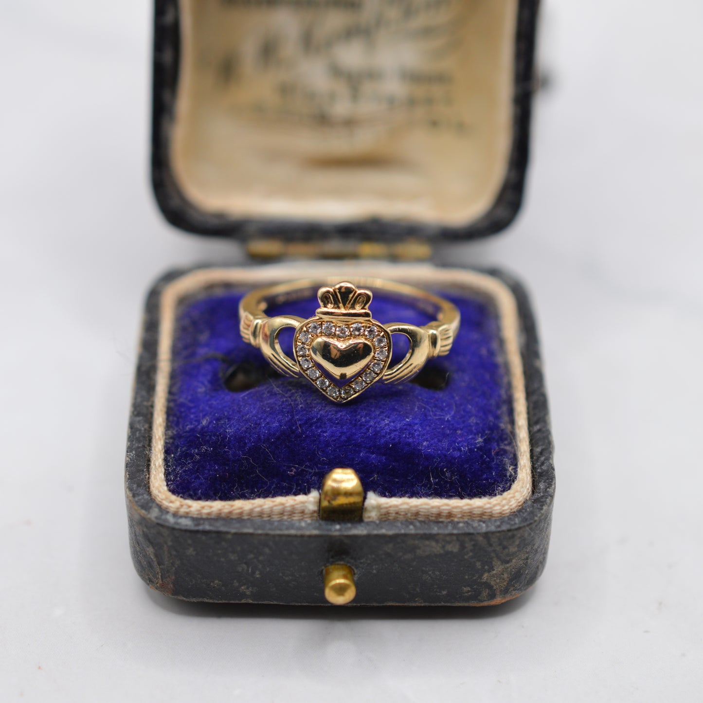 Irish 9ct Gold Claddagh Cubic Zirconia Ring