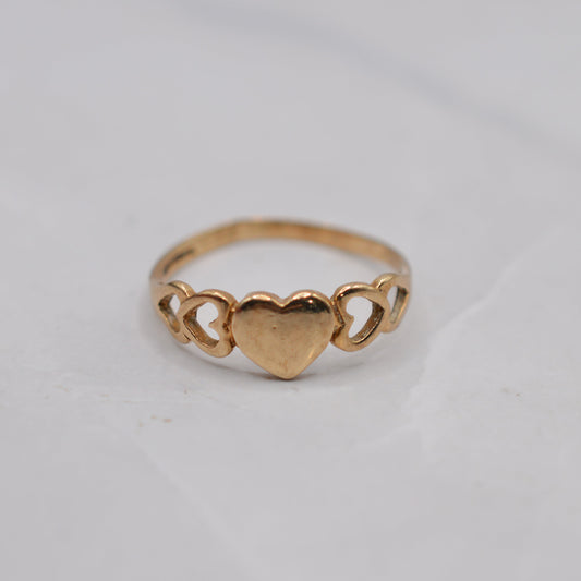 1990s 9ct Gold Heart Ring