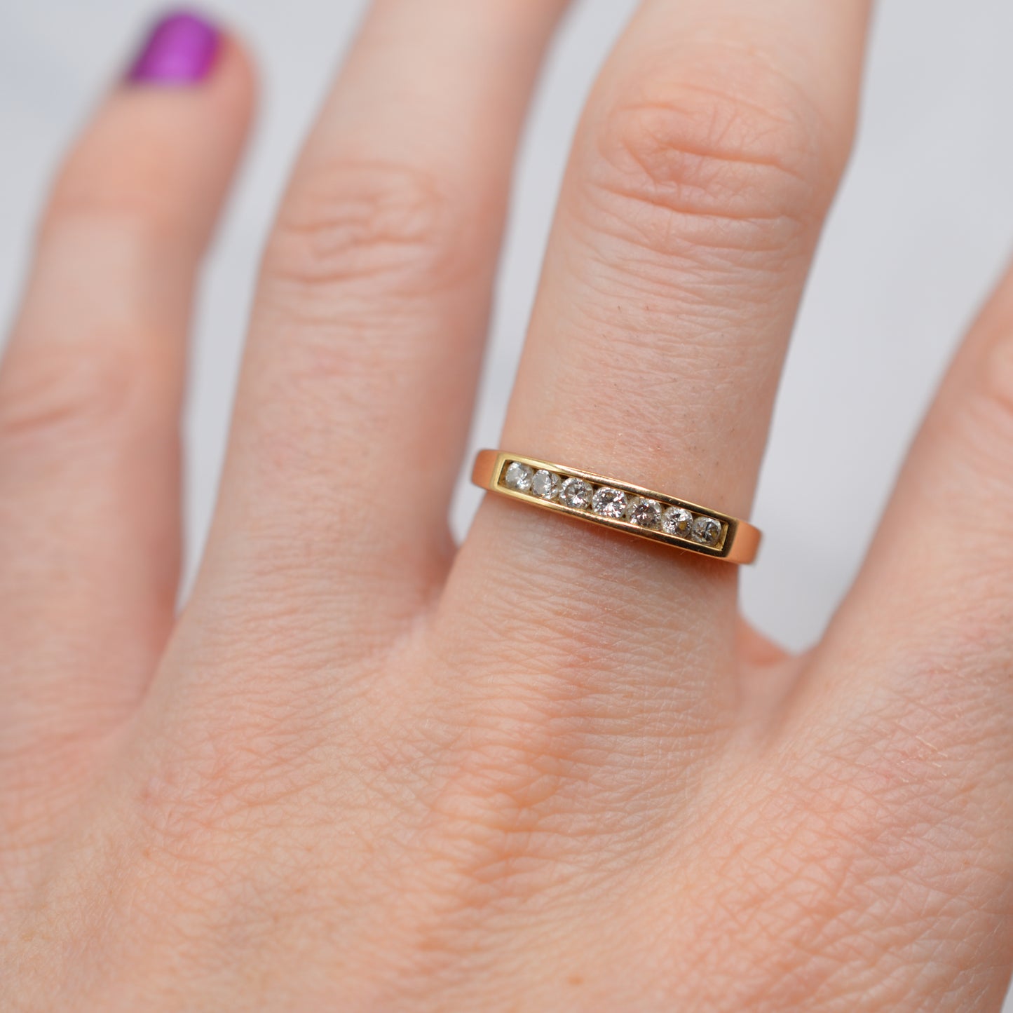 1990s 18ct Gold 0.25ct Diamond Half-Eternity Ring