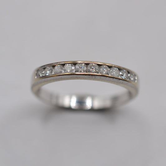 9ct White Gold 0.25ct Diamond Half-Eternity Ring