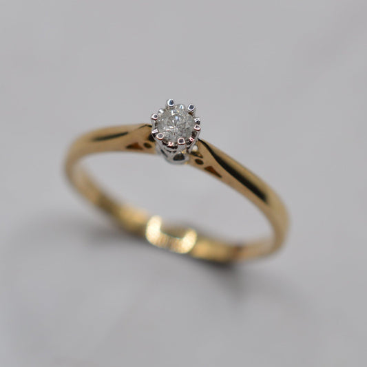 9ct Gold Diamond Solitaire Ring