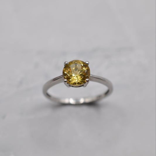 9ct White Gold Lemon Quartz Ring